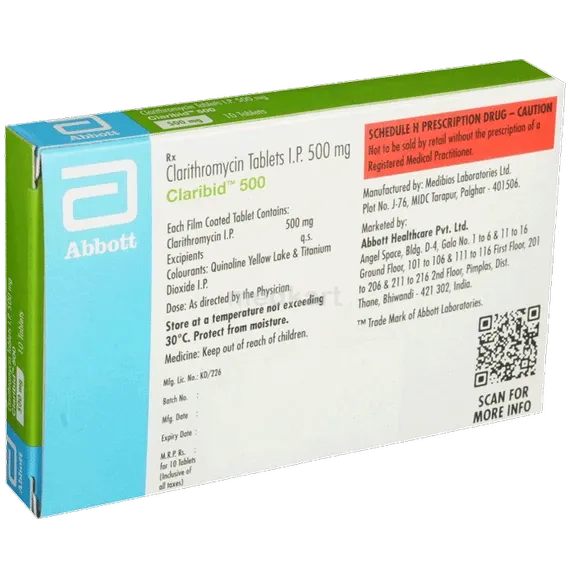 claribid 500mg tablet 10's